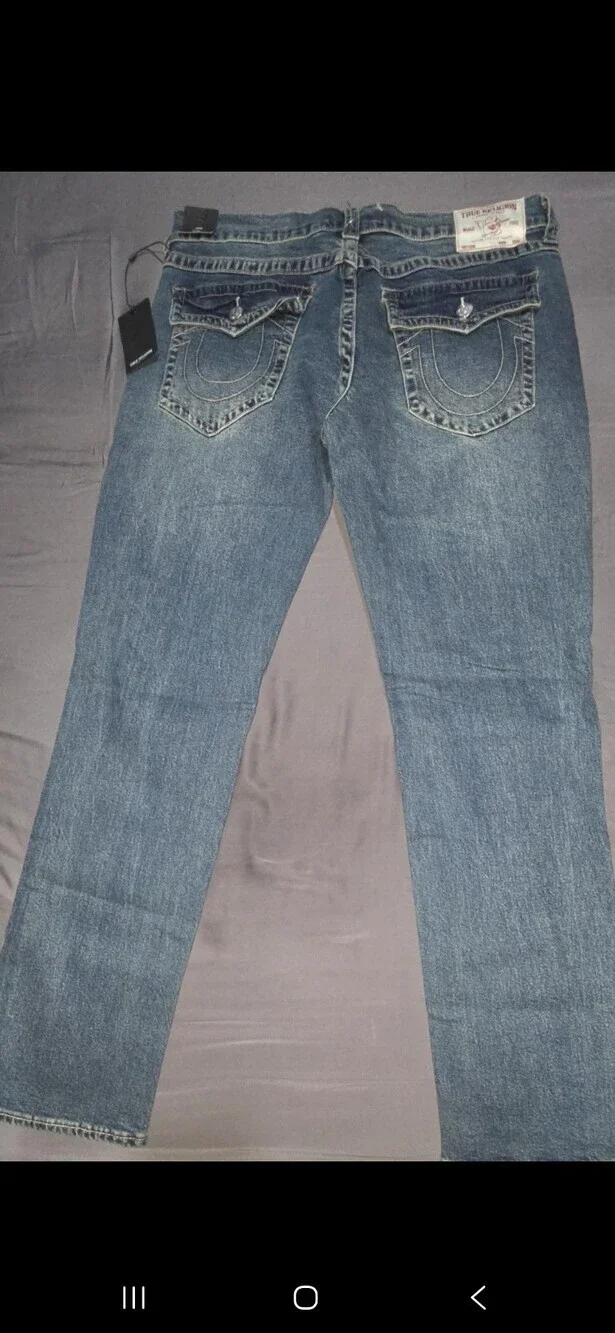 True Religion Men's Geno Slim Fit Straight Jeans Size 36x32 Sku 162 NWT